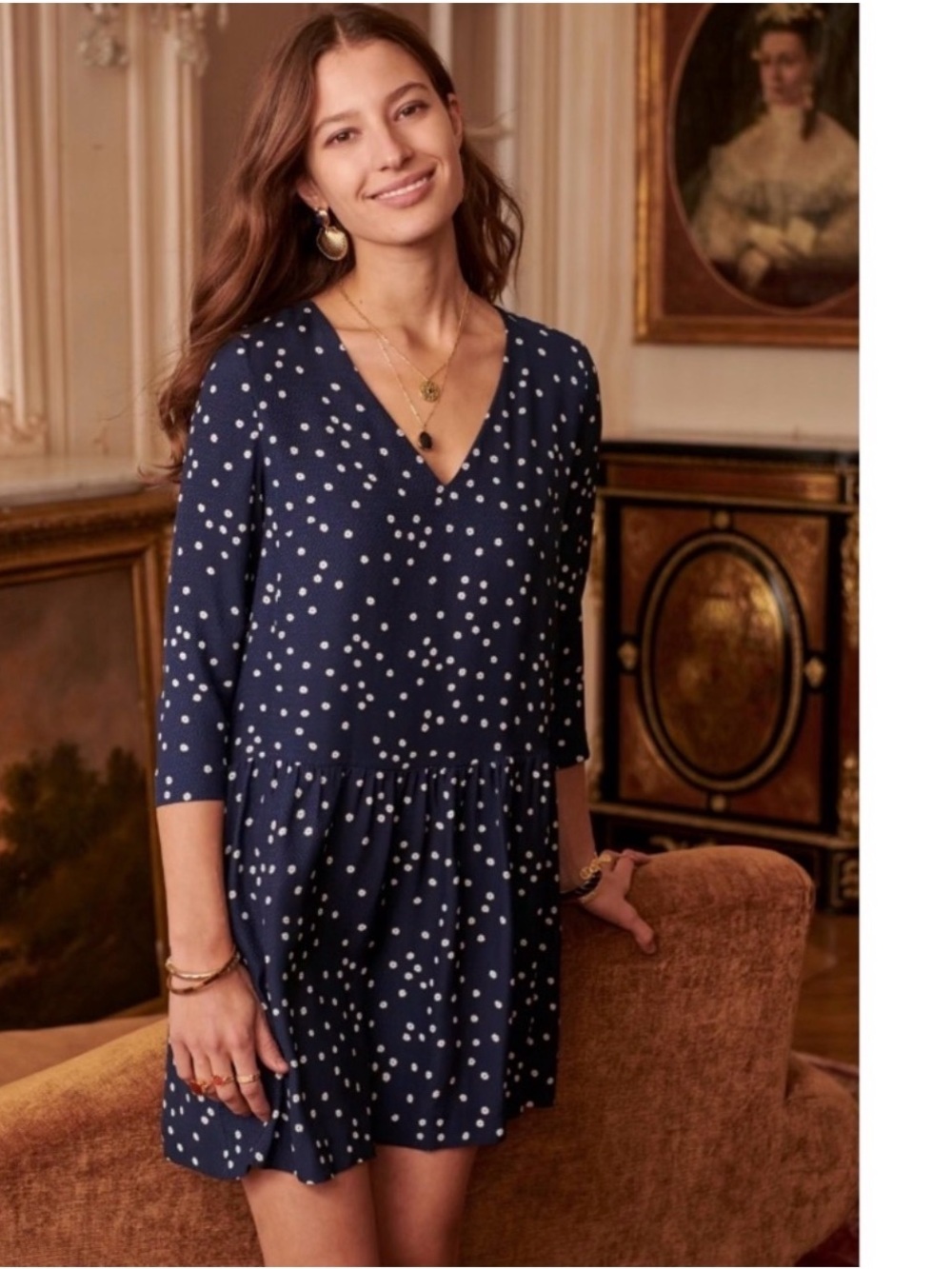 Sezane Gilly Jacquard Dress Silk